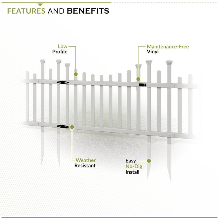 Madison Vinyl Gate Kit with Fence Wings